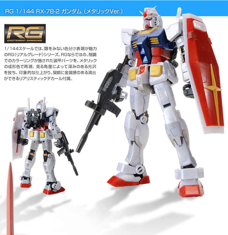 Mobile Suit Gundam 35th RG 1/144 RX-78-2 Gundam(Metallic Color) + 1/35 MS-06S Char Aznable's ZakuⅡ Head(Premium)