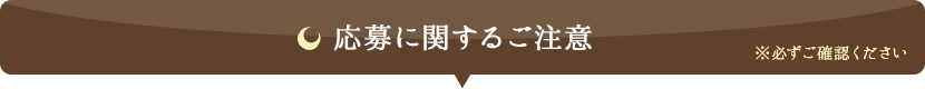 応募に関するご注意