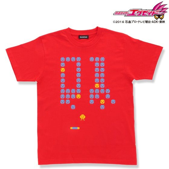 仮面ライダーエグゼイド 宝生永夢Tシャツ 01顔文字柄 赤 | j-hobby Collection