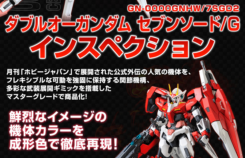 MG 1/100 GN-0000GNHW/7SGD2 00 Gundam Seven Sword/Gun Inspection