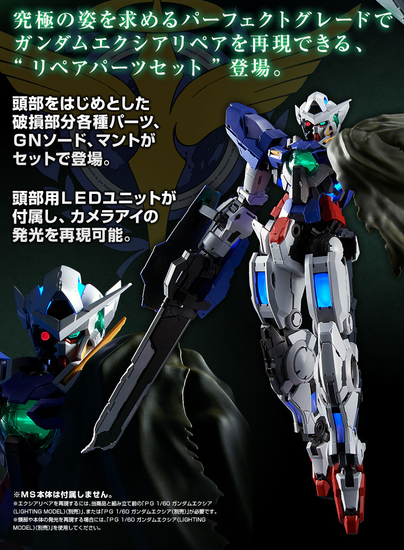 ｐｇ 1 60 ガンダムエクシア用リペアパーツセット ホビーオンラインショップ プレミアムバンダイ バンダイナムコグループ公式通販サイト