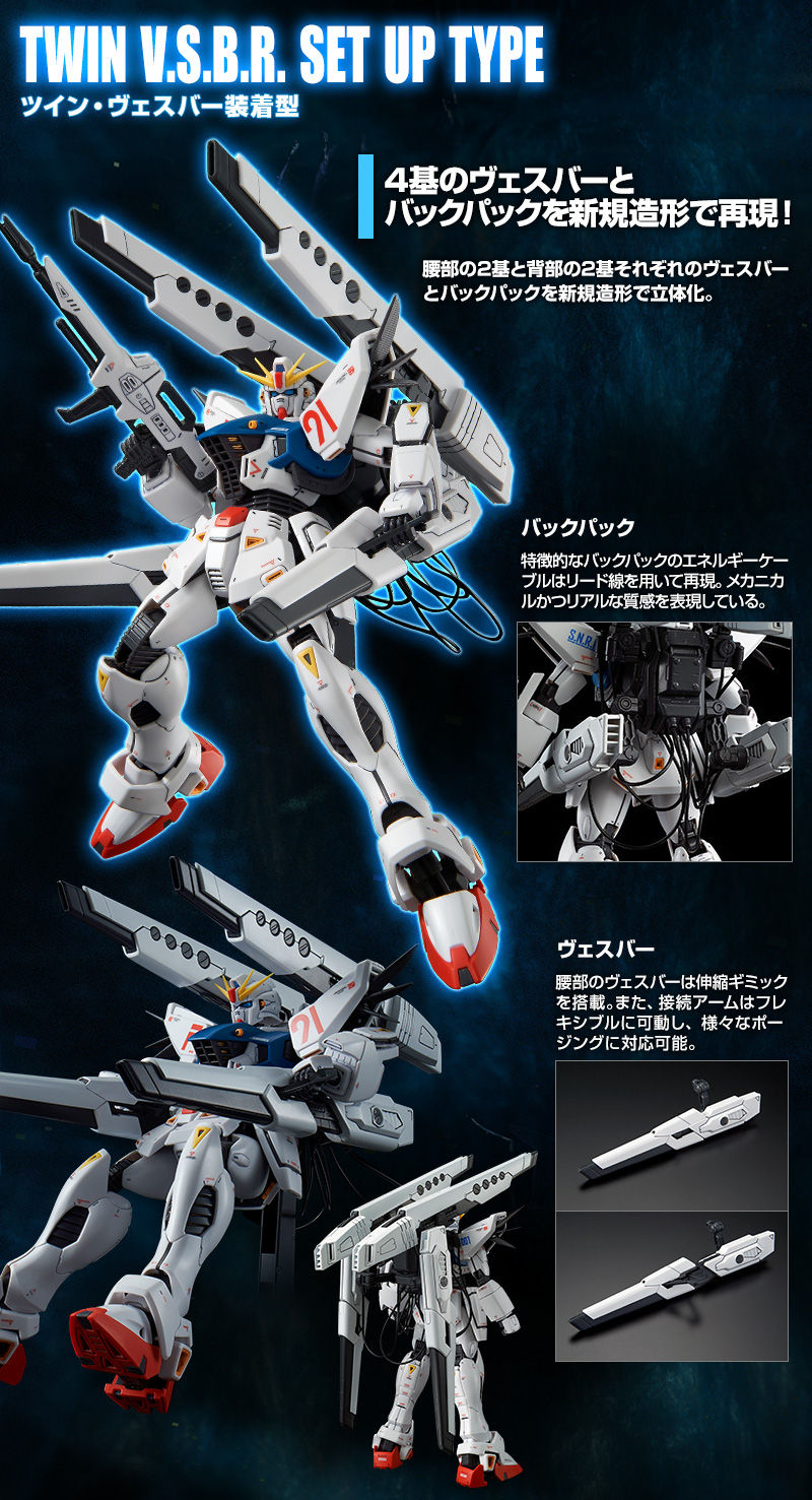 ＭＧ 1/100 ガンダムＦ９１ Ｖｅｒ．２．０ バックキャノン装着型