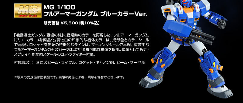 国内発送 MG 1/100 フルアーマーガンダム （ブルーカラーVer 