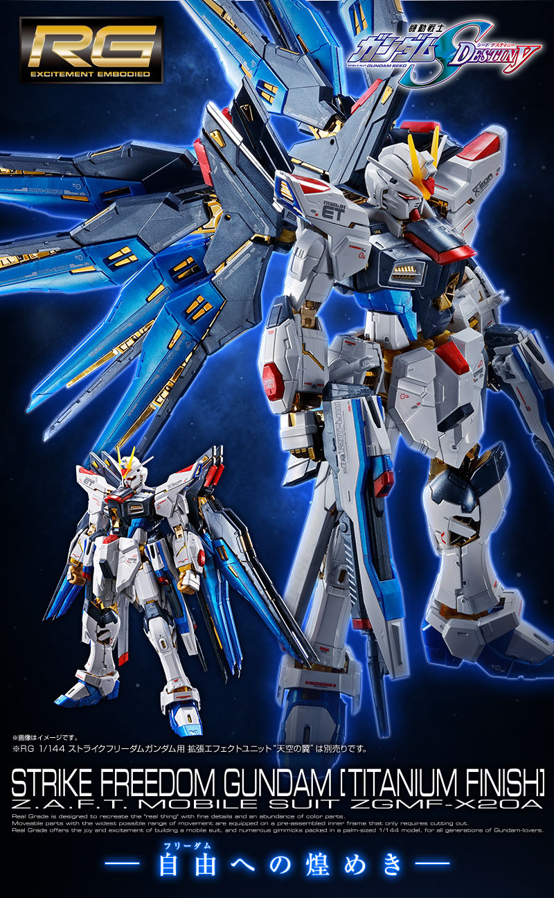 RG ストライクフリーダムガンダム チタニウムフィニッシュ 天空の翼付き-