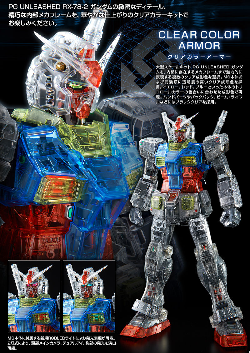 Science Fiction Models Kits P Bandai Pg Unleashed 1 60 Rx 78 2 Gundam Clear Color Body Plastic Model Kit
