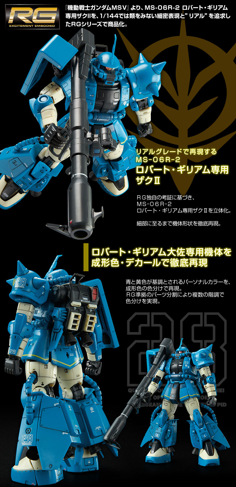 2022年最新版☆高級感溢れる プレバン MG 1/100 MS-06R-2 ザク2