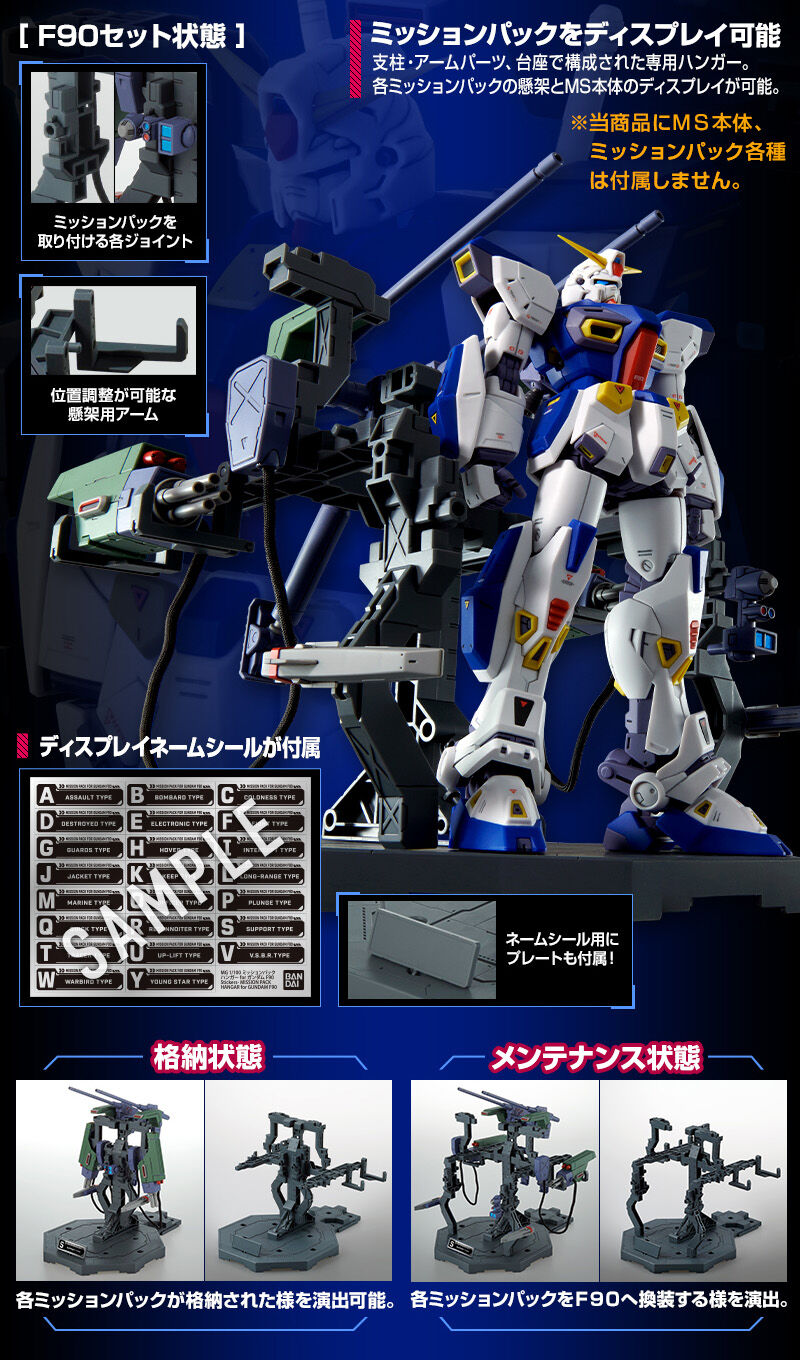 MG 1/100 Mission Pack Hanger for Formula 90 Gundam F90 Twin Set