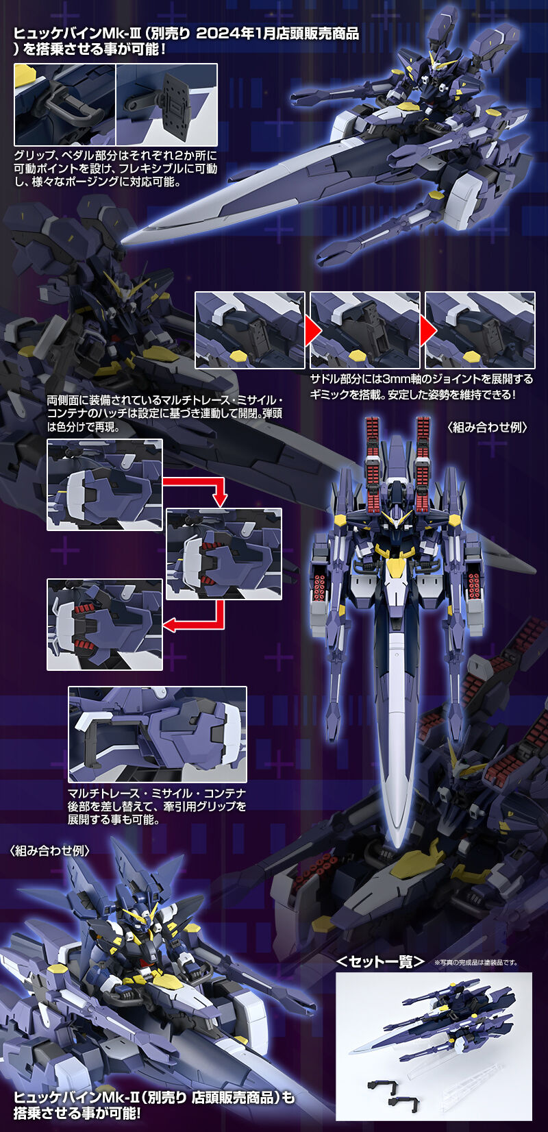 ヒュッケバインMk-Ⅲ（別売り 2024年1月店頭販売商品）を搭乗させることが可能！