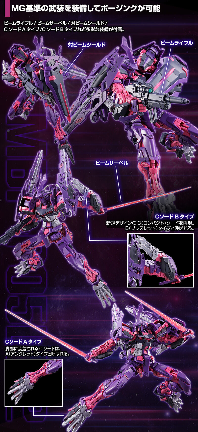 MG基準の武装を装備してポージングが可能