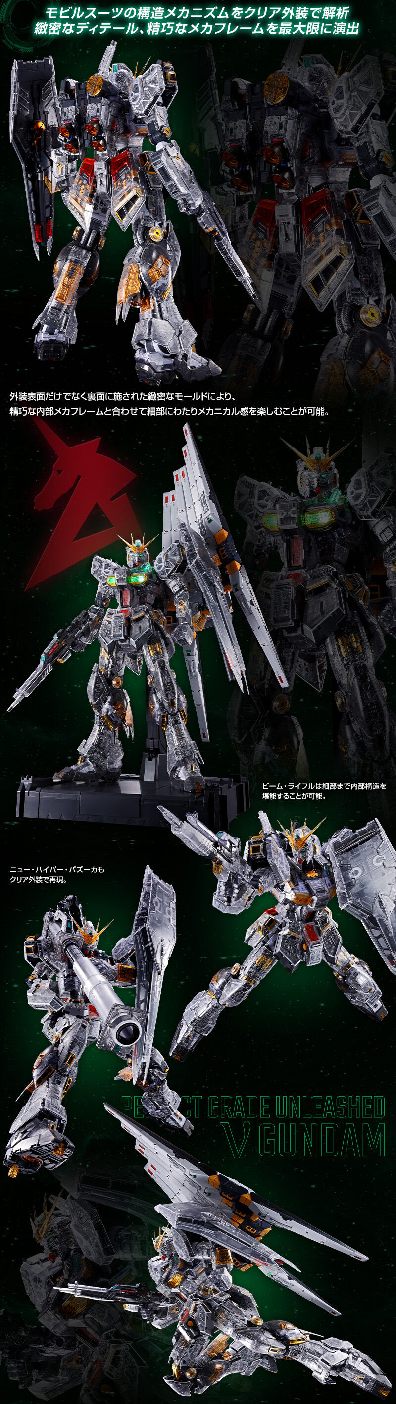 PG UNLEASHED 1/60 νガンダム用 フィン・ファンネル & クリアカラーボディ