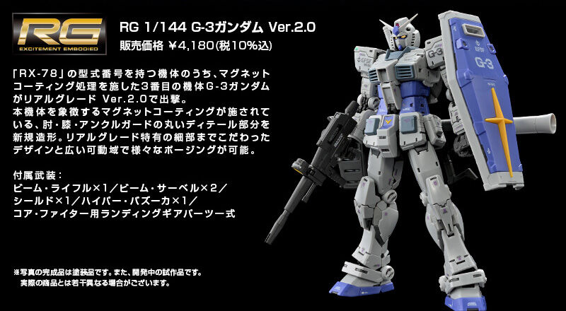 RG 1/144 RX-78-3 G-3 Gundam Ver.2.0