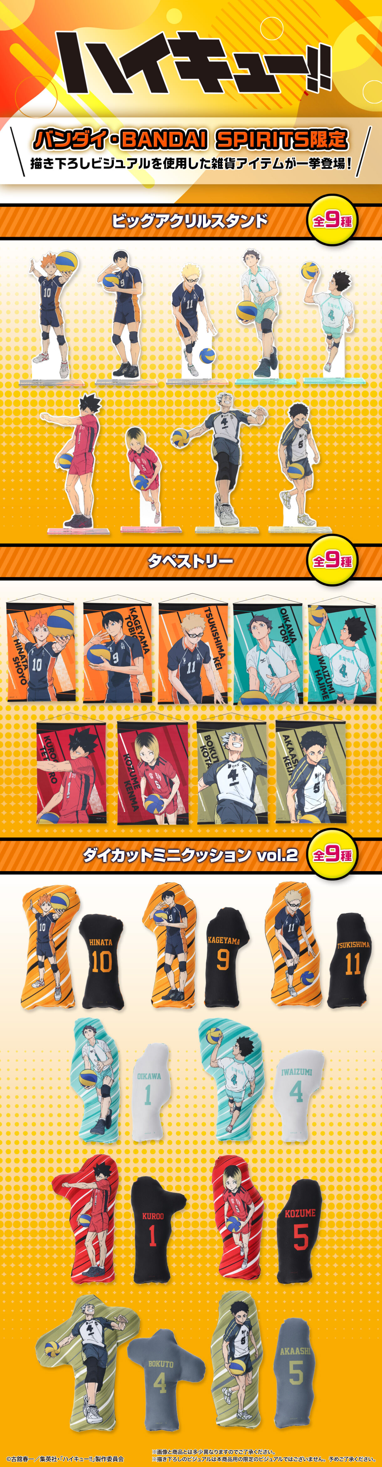 ハイキュー!! ダイカットミニクッション【描き下ろし】（全9種