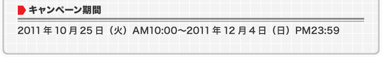 2011�N10��25���i�΁jAM10:00�`2011�N12��4���i���jPM23:59