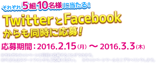 ꂼ5g10lɓITwitterFacebook ɉIԁF2016.2.15ij`2016.3.3()