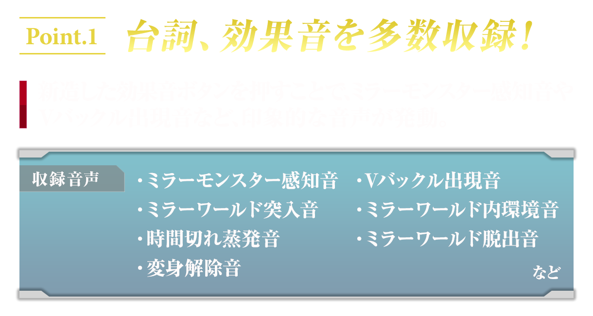 Point.1 台詞、効果音を多数収録！