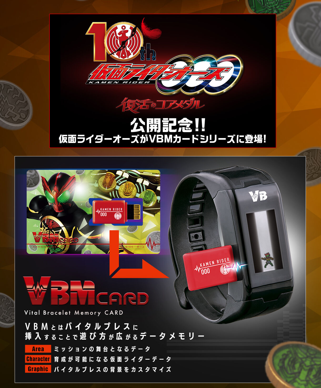 VBM CARD SET 仮面ライダーvol.4 仮面ライダーオーズ SIDE:オーズ＆SIDE:グリード