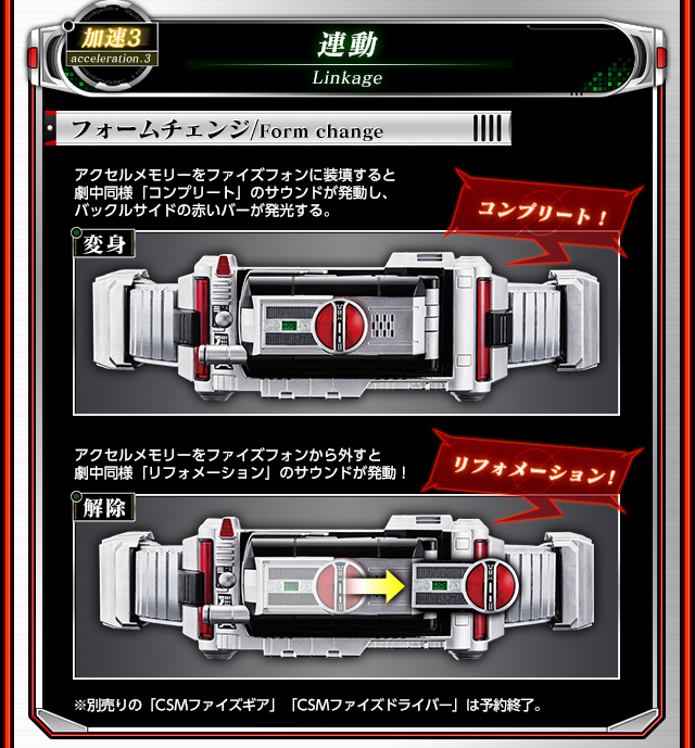 【抽選販売】仮面ライダー555　COMPLETE SELECTION MODIFICATION FAIZ AXEL（ＣＳＭファイズアクセル）