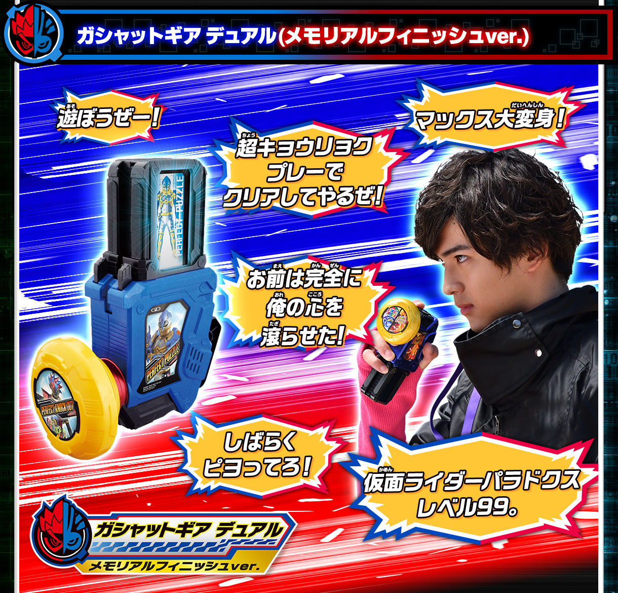 DX 仮面ライダー　エグゼイド　メモリアル フィニッシュ ガシャット セット Ⅱ