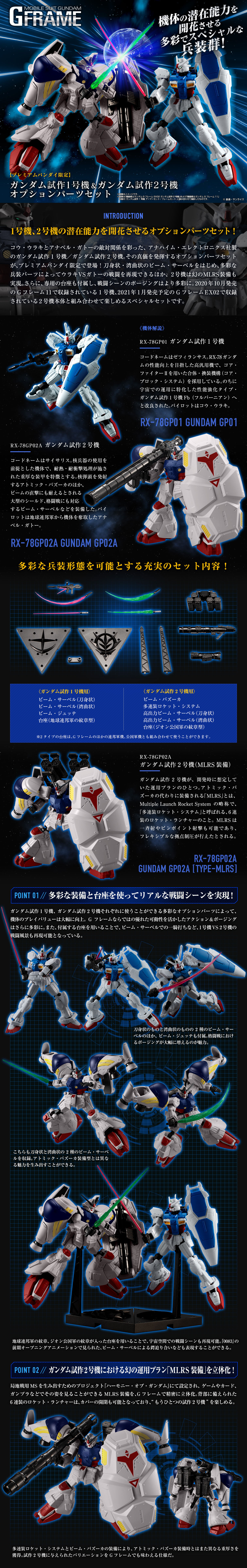 Mobile Suit Gundam G Frame SP—RX-78GP01 Gundam GP01 Zephyranthes + RX-78GP02A Gundam GP02A Physalis Option Parts