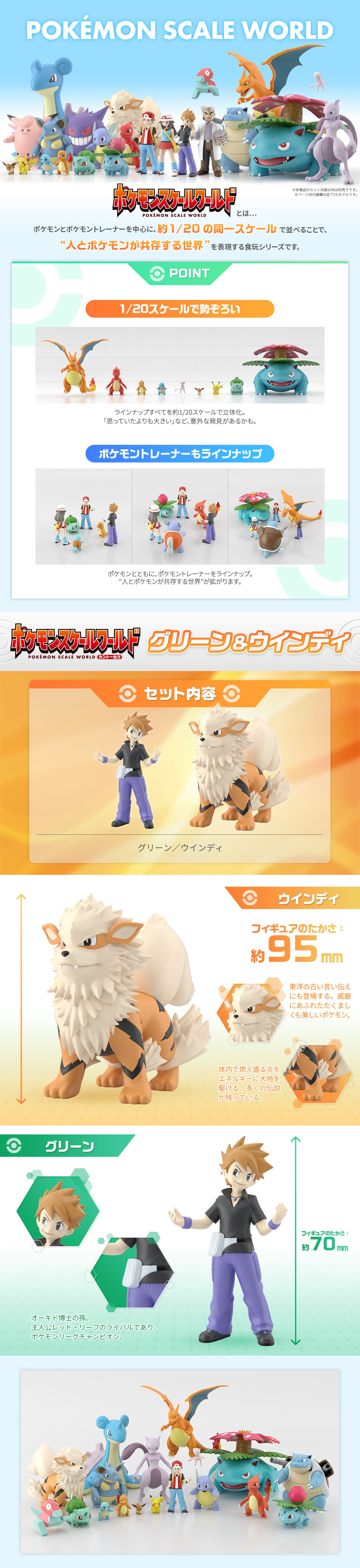 (食玩)プレミアムバンダイ限定 ポケモンスケールワールド カントー地方 グリーン&ウインディ ポケットモンスター 1/20 完成品 フィギュア バンダイ