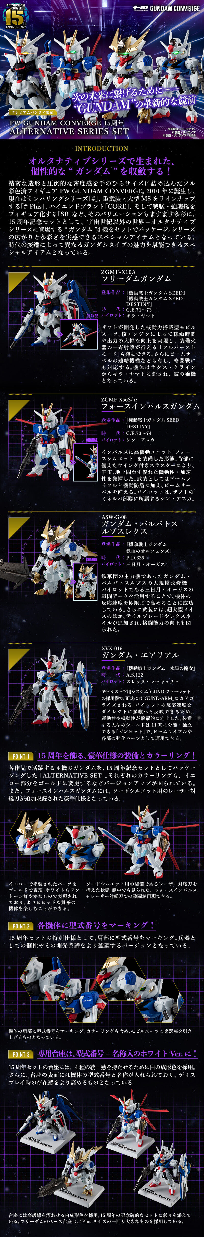 FW Gundam Converge 15th Anniversary set : Another Century