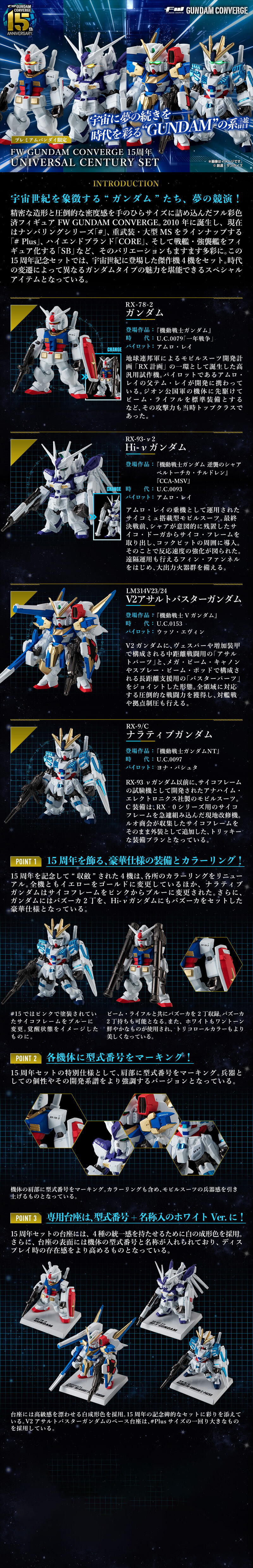 FW GUNDAM CONVERGE 15周年 UNIVERSAL CENTURY SET【プレミアム