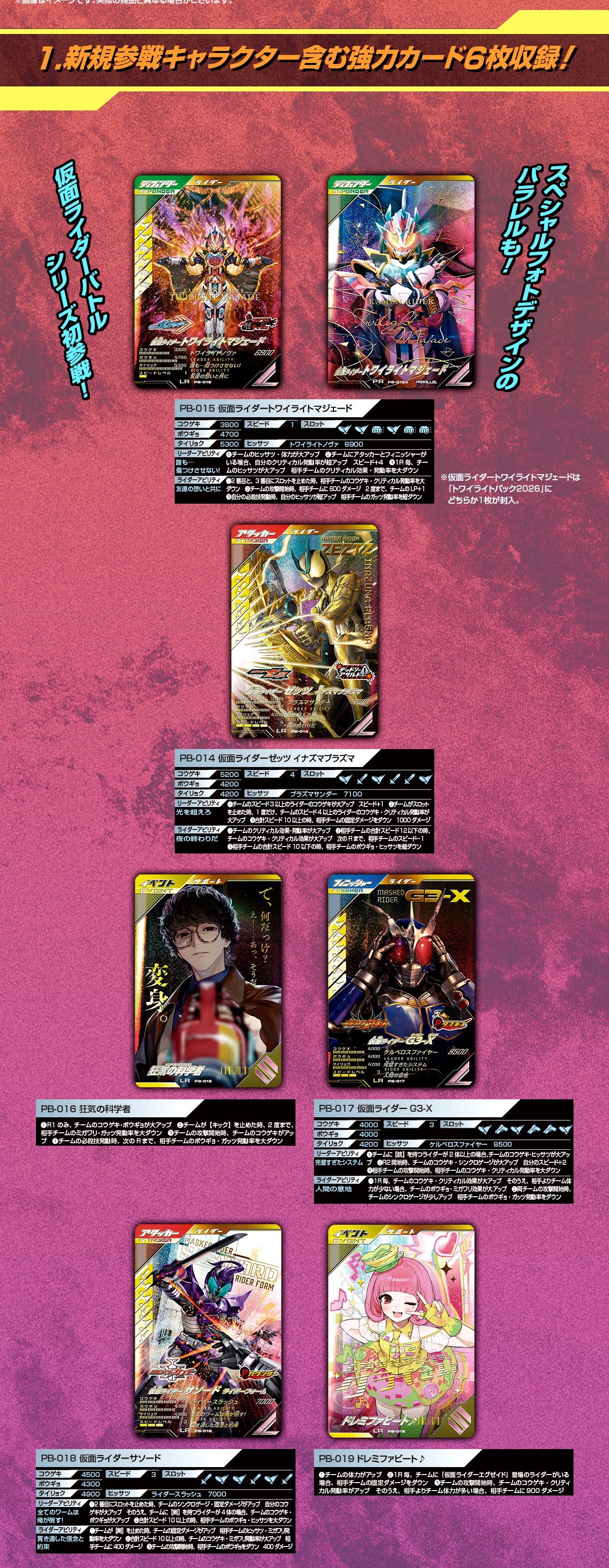 �V�K�L�����N�^�[�܂ދ��̓J�[�h6���܂�!_���ʃ��C�_�[�o�g�� �K���o���W�F���Y�@�ɂ߂悤�Z�b�g2026