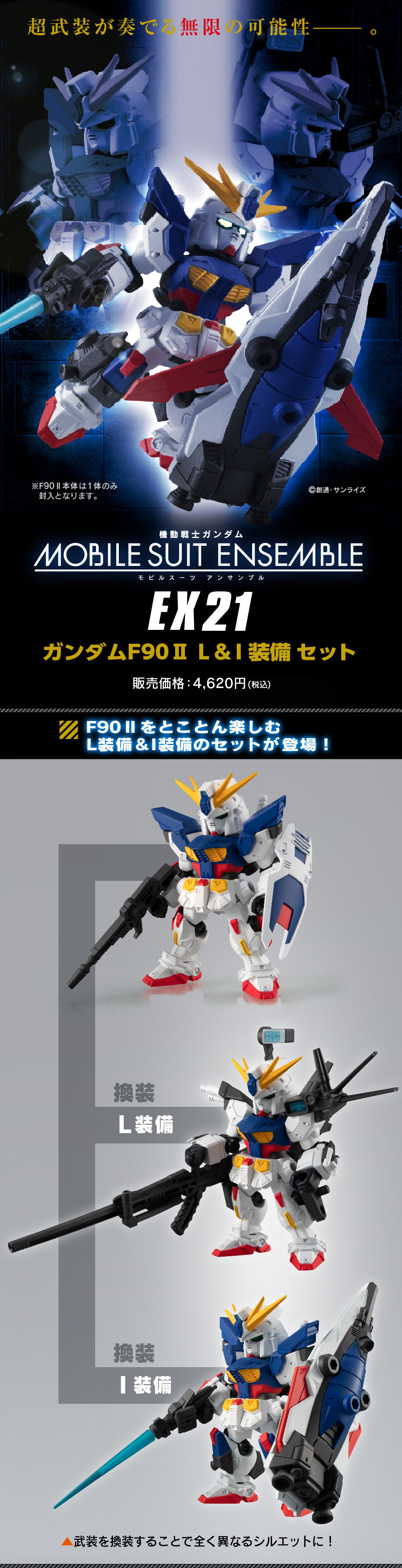 MS Ensemble EX21 Formula 90Ⅱ Gundam F90Ⅱ(Intercept+Long Range Type)