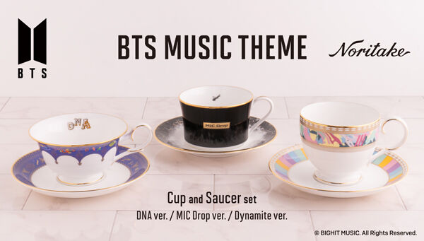 Noritake Cup＆Saucer set BTS Music Theme Boy With Luv ver./ Butter