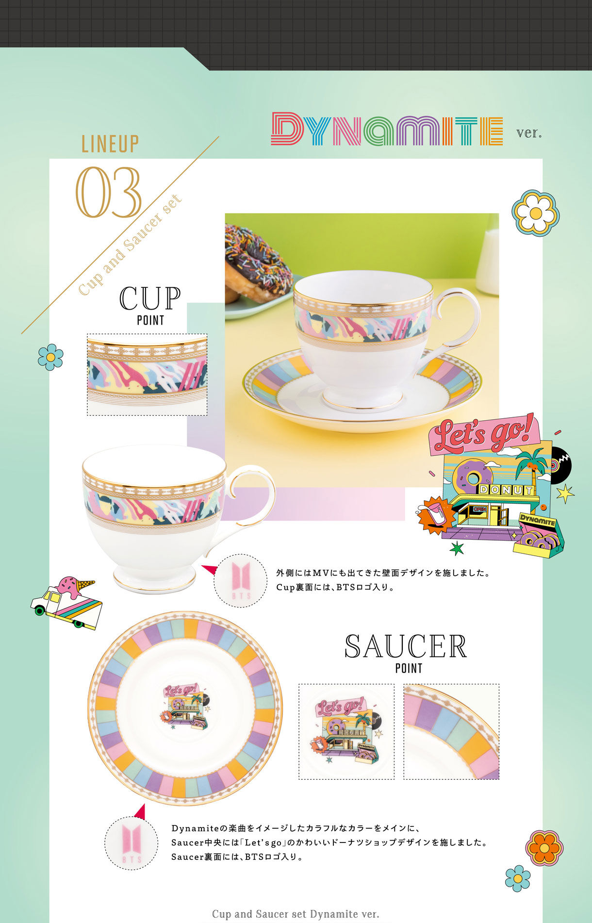 Noritake Cup＆Saucer set BTS Music Theme DNA ver./ MIC Drop ver 