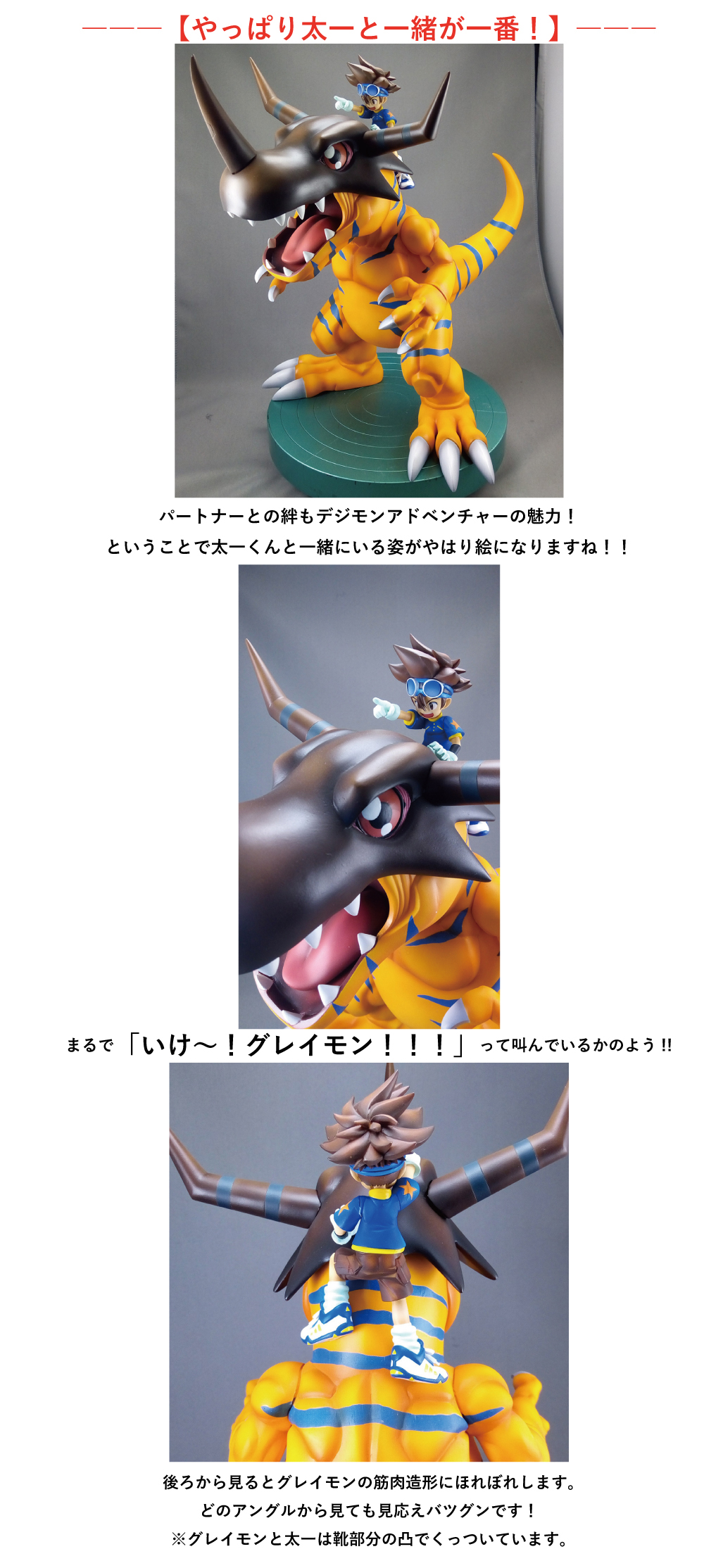 G.E.M.シリーズ デジモンアドベンチャー グレイモン＆八神太一 | デジモンアドベンチャーシリーズ フィギュア・プラモデル・プラキット |  アニメグッズ ・おもちゃならプレミアムバンダイ｜バンダイナムコグループの公式通販サイト