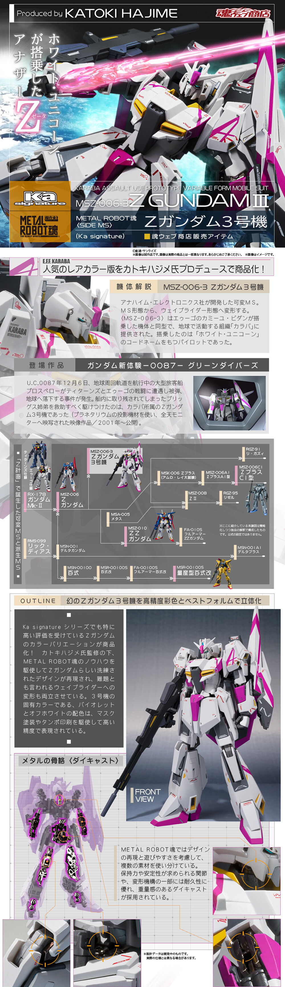 バンダイ METAL ROBOT魂 MSZ-006-1 Zガンダム　3号機