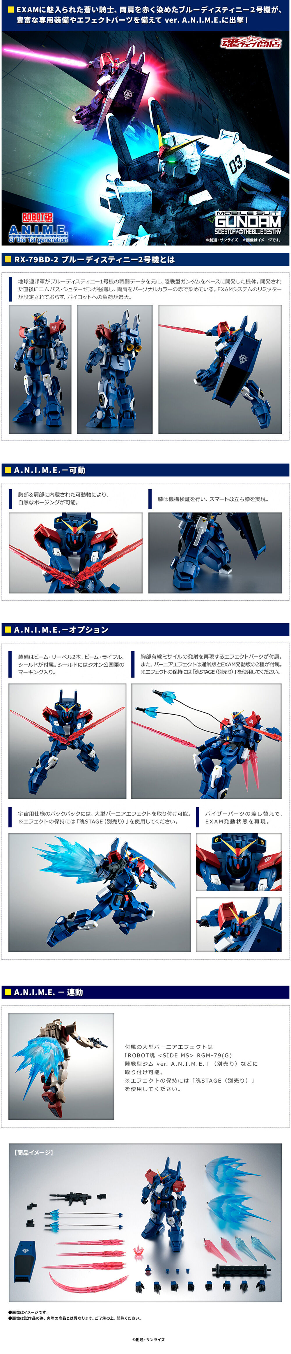 Robot Spirits(Side MS) R-SP RX-79BD-2 Blue Destiny Unit 2 ver. A.N.I.M.E.