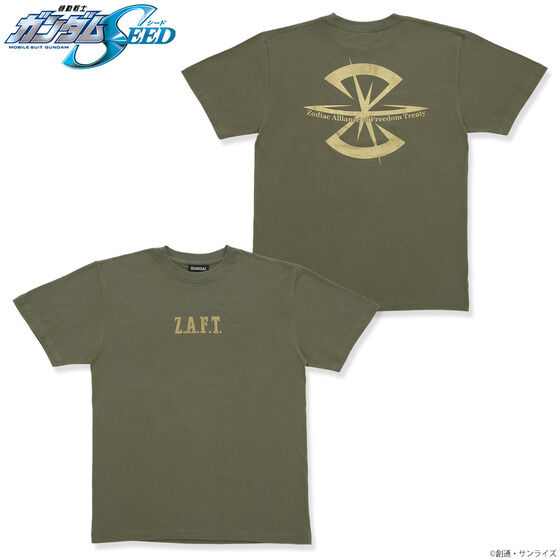 機動戦士ガンダムSEED Z.A.F.T.マーク　ゴールドプリントTシャツ