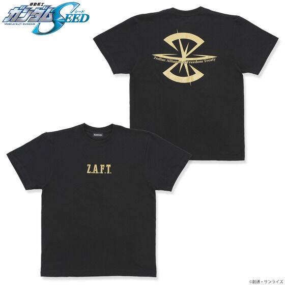 機動戦士ガンダムSEED Z.A.F.T.マーク　ゴールドプリントTシャツ