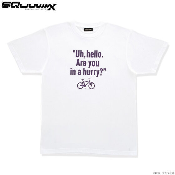 機動戦士Gundam GQuuuuuuX コンニチワオイソギデスカTシャツ