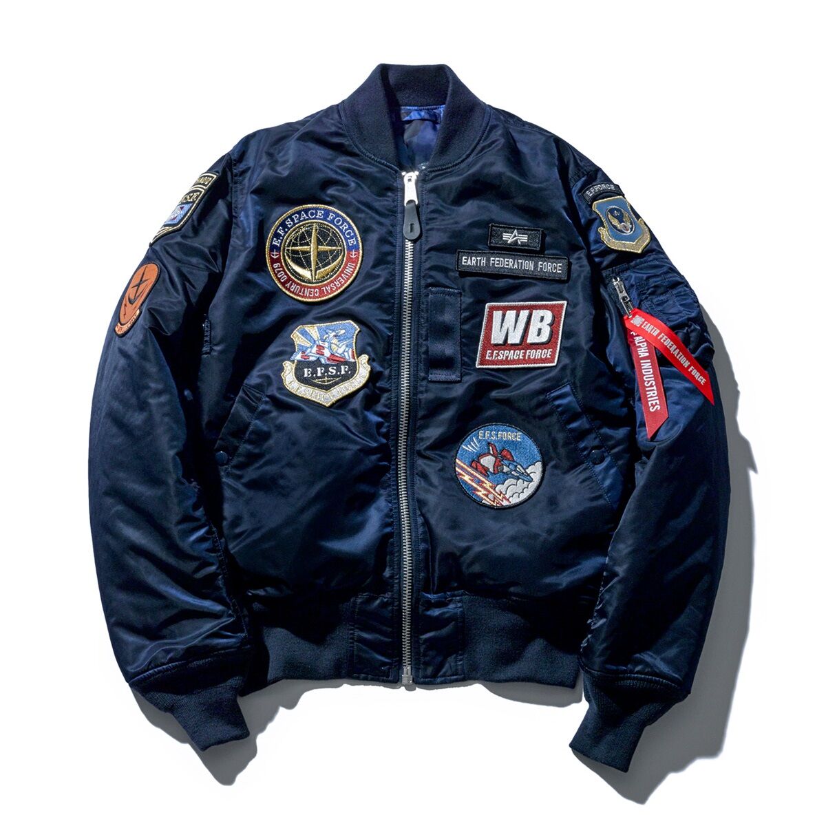 モビルスーツガンダム MA-1ジャケット Lサイズ 中古衣類 エゥーゴモデル MA-1ジャケット エアフォースブルー L