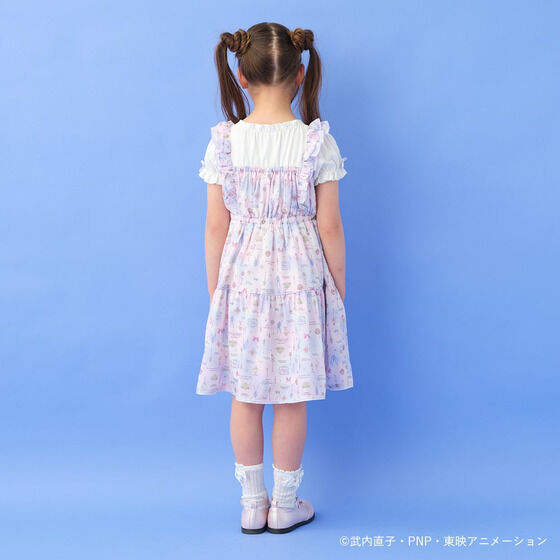 【120cm】メゾピアノ　セーラームーンコラボ　総柄ドッキングワンピース 美少女戦士セーラームーン」× mezzo piano 総柄ドッキング