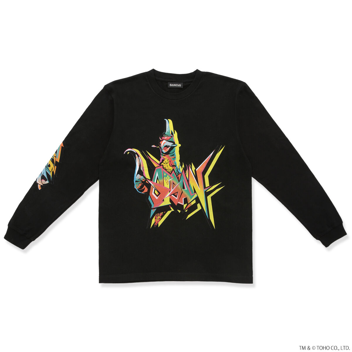 ゴジラ ガイガン イラスト ロングTシャツ Aタイプ ブラック