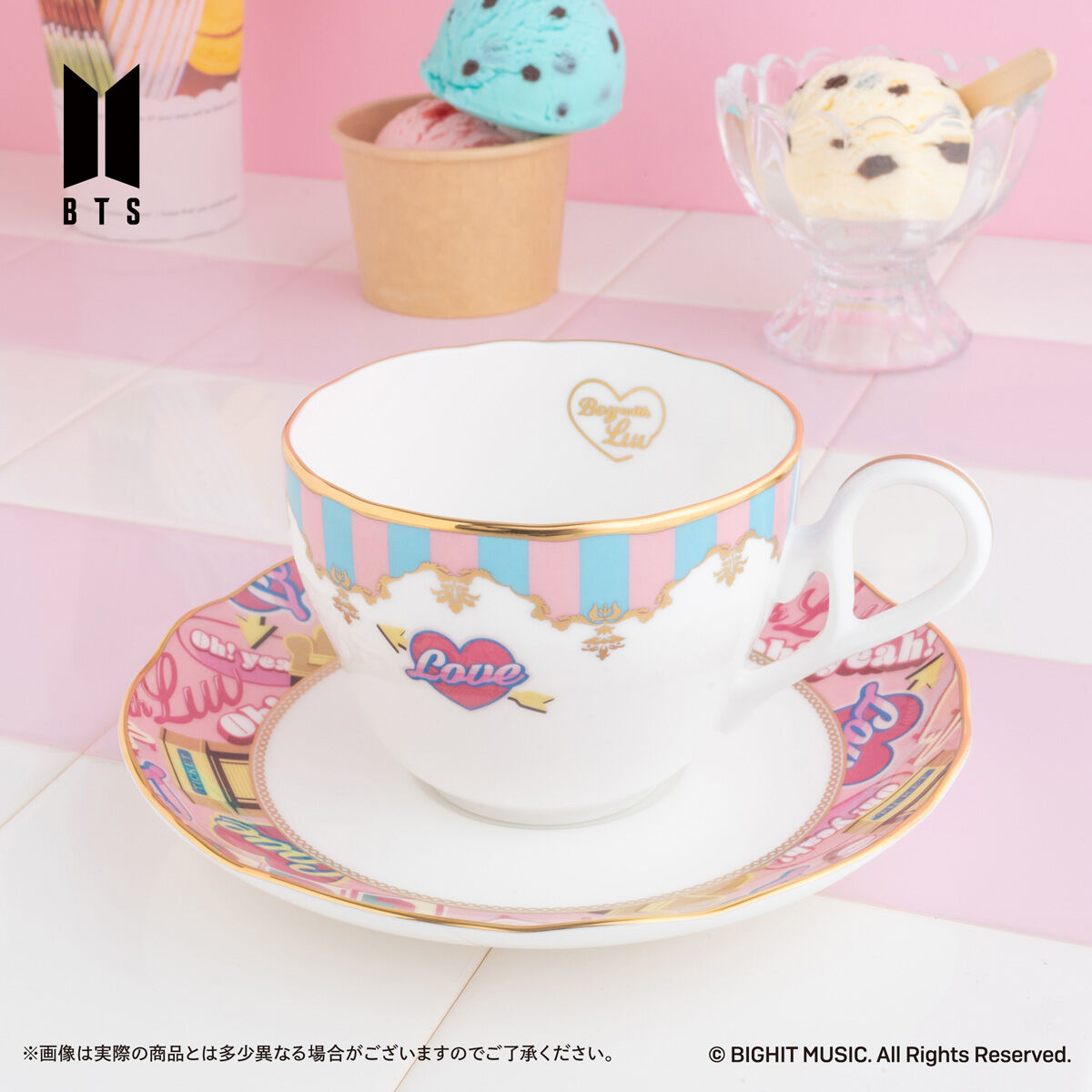 Noritake Cup＆Saucer set BTS Music Theme Boy With Luv ver./ Butter 
