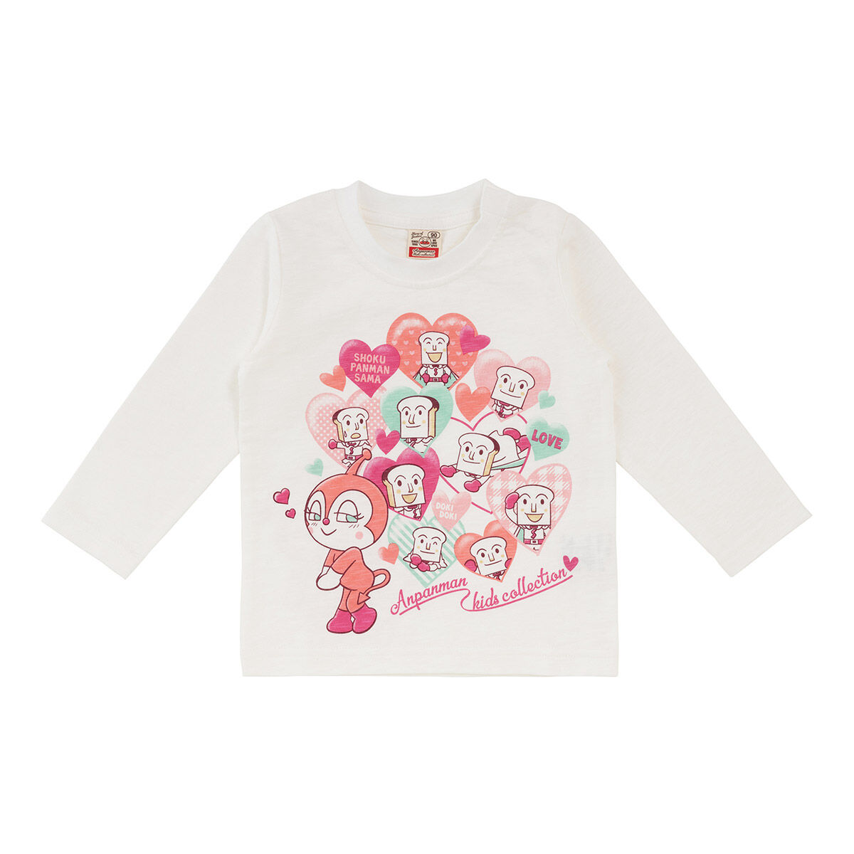 しょくぱんまん様ハート柄長袖Tシャツ | それいけ！アンパンマン ファッション・アクセサリー | アニメグッズ  ・おもちゃならプレミアムバンダイ｜バンダイナムコグループの公式通販サイト