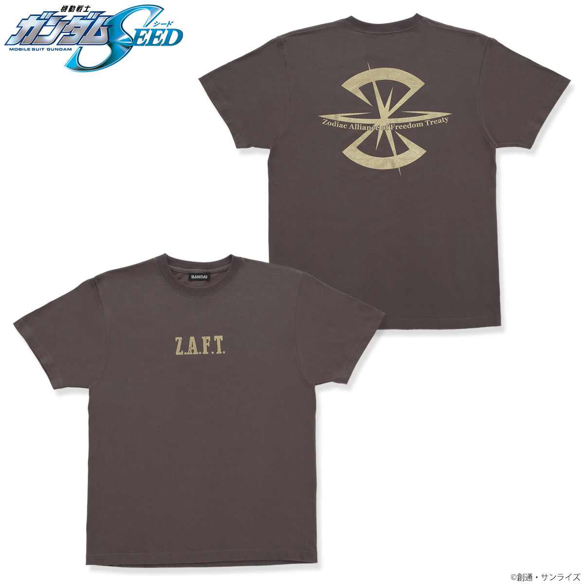 機動戦士ガンダムSEED Z.A.F.T.マーク ゴールドプリントTシャツ 機動戦士ガンダムSEED Z.A.F.T.マーク ゴールドプリントTシャツ
