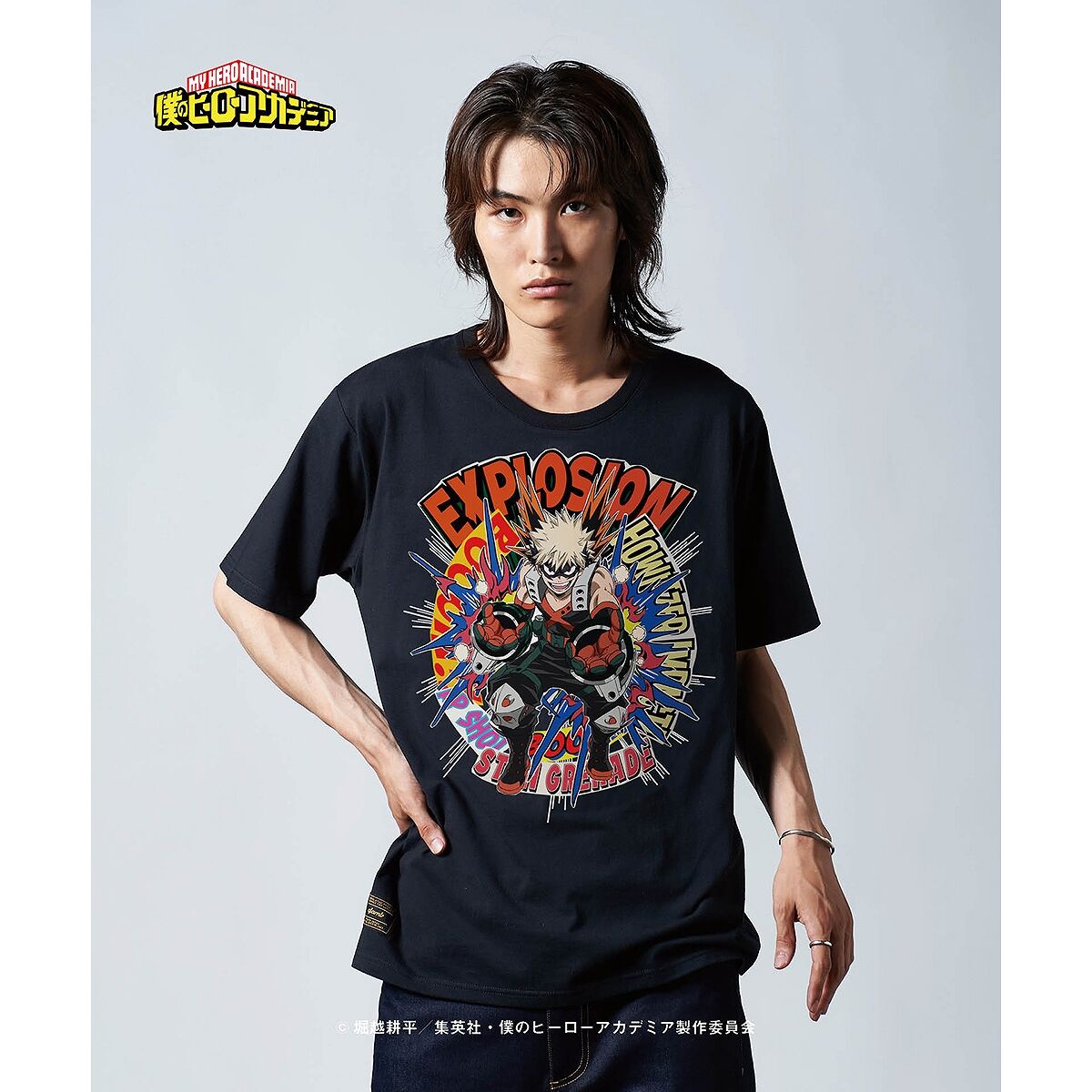 全サ 僕のヒーローアカデミア ヒロアカ グラフィックTシャツ 爆
