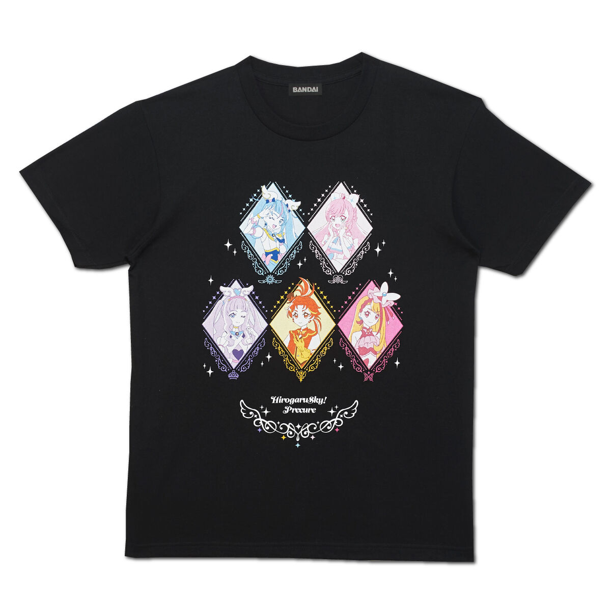 ひろがるスカイ！プリキュア Tシャツ 5人集合デザイン（おとなサイズ