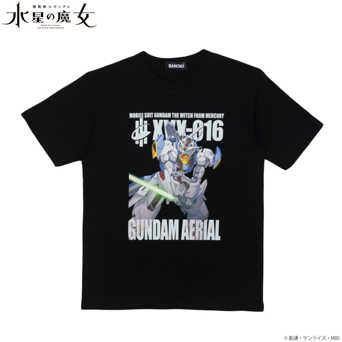 機動戦士ガンダム 水星の魔女 Tシャツ 黒 アニメTシャツ 機動戦士ガンダム 水星の魔女EXPO Tシャツ ブラック XL