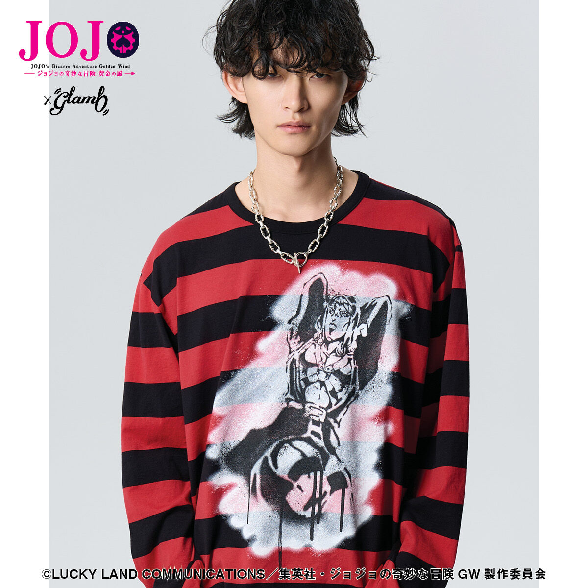 タグ付 glamb ジョジョ ブチャラティ ロンT 白 L 希少　レア タグ付 glamb ジョジョ ブチャラティ ロンT 白 L 希少 レア ジョジョの