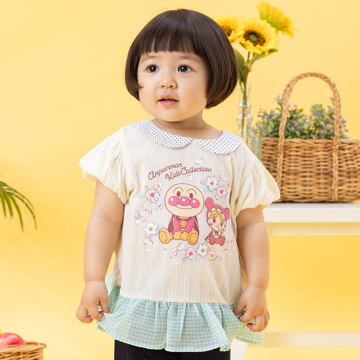 アンパンマン あかちゃんまん襟付きフリルトップス | それいけ