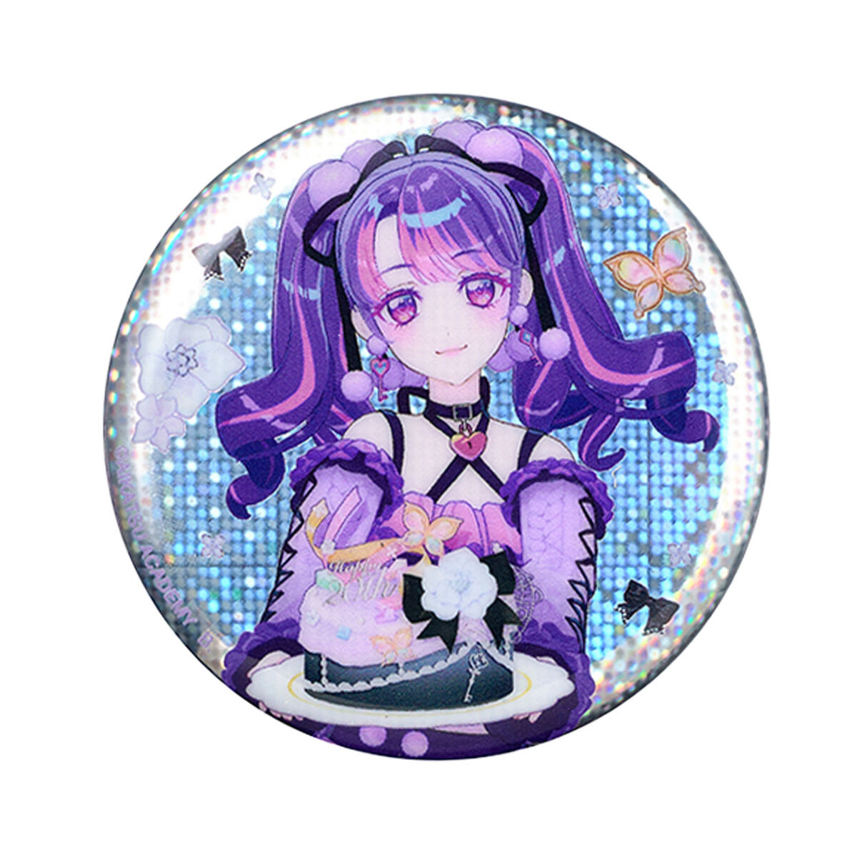 凛堂たいむ　缶バッジ ハピクロ！】アイカツアカデミー！凛堂たいむバースデー記念ホロ缶