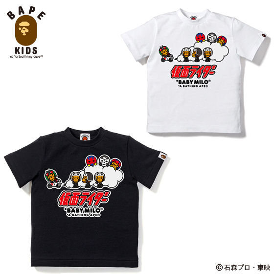 A BATHING APEコラボ 仮面ライダー Tシャツ#5 KIDS