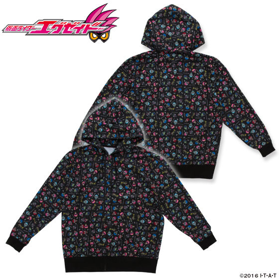 【メーカー再生品】 仮面ライダーエグゼイド パーカー ドットビット（黒） | 仮面 Tシャツ・アパレル